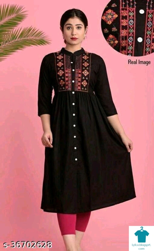 Product Name: *Aagyeyi Fabulous Kurtis*Fabric: RayonSleeve Length: Three-Quarter SleevesPattern: EmbroideredCombo of: Single - size- S