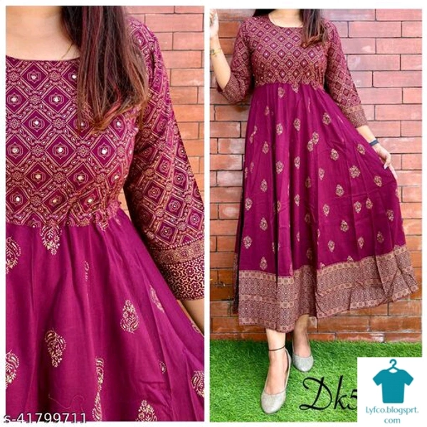 Product Name: *Kashvi Ensemble Kurtis*Fabric: Rayon SlubSleeve Length: Three-Quarter SleevesPattern: PrintedCombo of: Single - size- XXL
