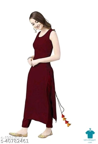 Product Name: *Kashvi Voguish Kurtis*Fabric: RayonSleeve Length: SleevelessPattern: SolidCombo of: Single - colour- Yellow, size- L