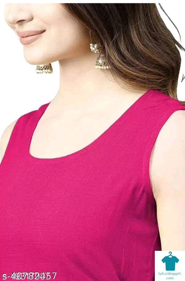 Product Name: *Kashvi Voguish Kurtis*Fabric: RayonSleeve Length: SleevelessPattern: SolidCombo of: Single - colour- Yellow, size- L