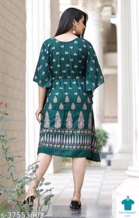 Product Name: *Women rayon kaftan*Fabric: RayonSleeve Length: Short SleevesPattern: PrintedCombo of: Single - size- XL