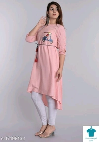 Product Name: *Women Cotton High-Low Printed Mustard Kurti*Fabric: CottonSleeve Length: Three-Quarter SleevesPattern: PrintedCombo of: Single - Colour-  yellow, size- M