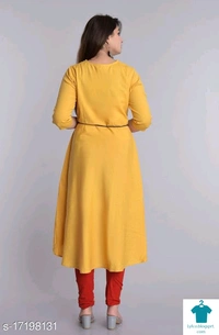 Product Name: *Women Cotton High-Low Printed Mustard Kurti*Fabric: CottonSleeve Length: Three-Quarter SleevesPattern: PrintedCombo of: Single - colour- Yellow, size- XL