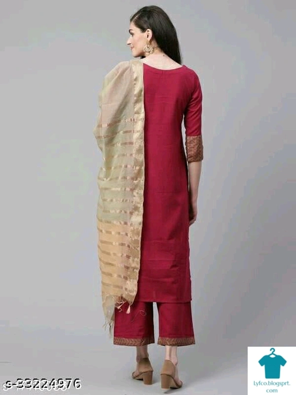 Product Name: *Fancy Women Cotton A-line Solid Long Kurti With Palazzos*Fabric: CottonSleeve Length: Three-Quarter SleevesPattern: PrintedCombo of: Single - Size- XL