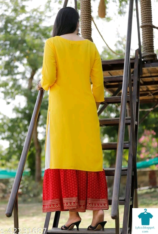 Product Name: *RAYON ATTRACTIVE HAND WORK KURTI*Fabric: RayonSleeve Length: Three-Quarter SleevesPattern: Woven DesignCombo of: Single - Size- XL