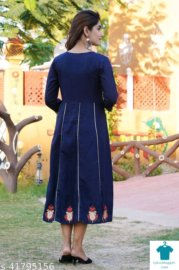 Product Name: *woman's Anarkali Kurti Maha Price Drop Sale*Fabric: RayonSleeve Length: Three-Quarter SleevesPattern: EmbroideredCombo of: Single - size- XXL
