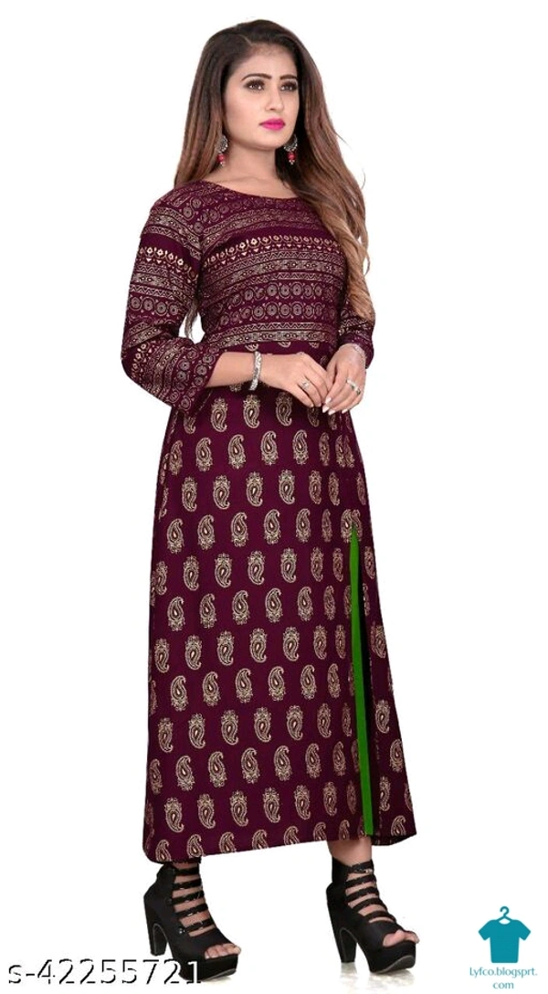 Product Name: *Chitrarekha Pretty Kurtis*Fabric: RayonSleeve Length: Three-Quarter SleevesPattern: PrintedCombo of: Single - size- XXL