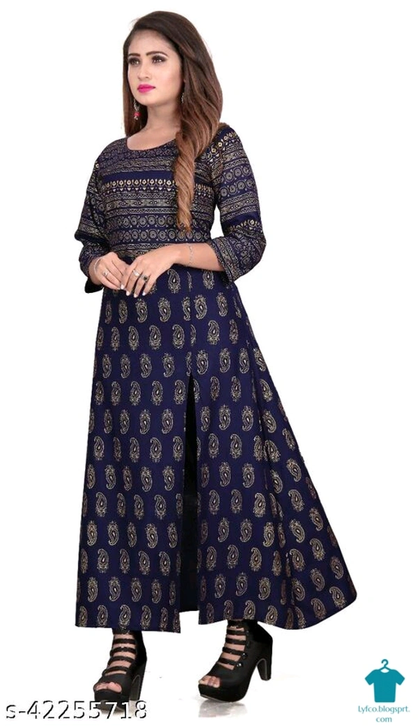Product Name: *Chitrarekha Pretty Kurtis*Fabric: RayonSleeve Length: Three-Quarter SleevesPattern: PrintedCombo of: Single - size- XXL
