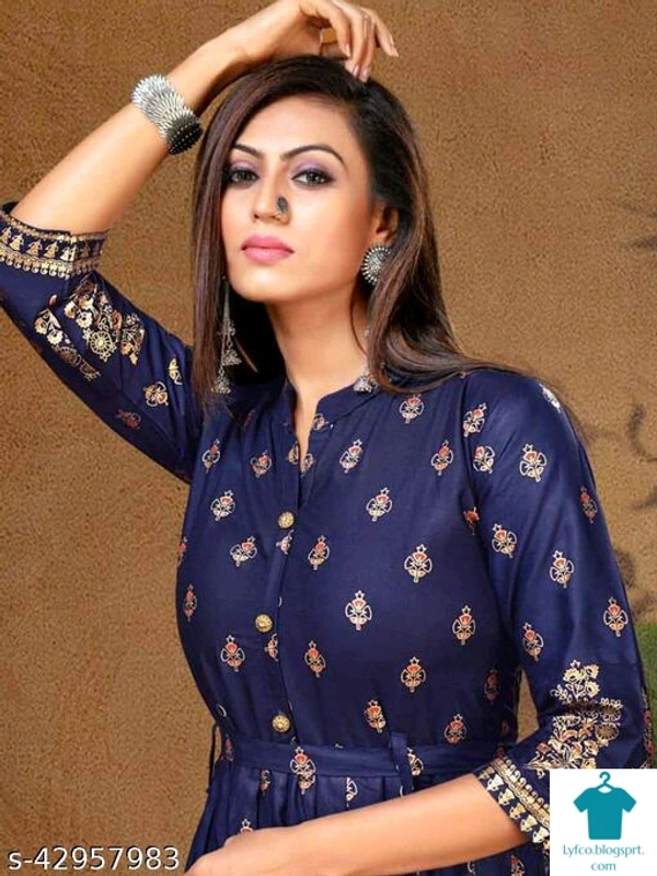 Product Name: *Aakarsha Drishya Kurtis*Fabric: RayonSleeve Length: Three-Quarter SleevesPattern: PrintedCombo of: Single - size- XL