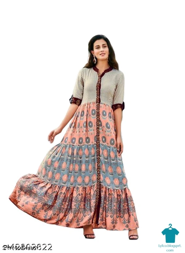 Product Name: *Alisha Attractive Kurtis*Fabric: RayonSleeve Length: Three-Quarter SleevesPattern: PrintedCombo of: Single - size- XXXL