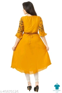 Product Name: *Adrika Attractive Kurtis*Fabric: CottonSleeve Length: Long SleevesPattern: EmbroideredCombo of: Single - size- Free Size (Bust Size: 20 in, Size Length: 44 in) 