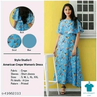 Product Name: *Charvi Fabulous Kurtis*Fabric: CrepeSleeve Length: Short SleevesPattern: PrintedCombo of: Single - colour- Light red, size- M