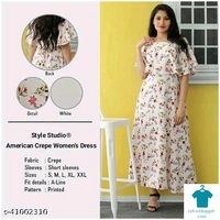 Product Name: *Charvi Fabulous Kurtis*Fabric: CrepeSleeve Length: Short SleevesPattern: PrintedCombo of: Single - Colour- Aquamarine, size- XL