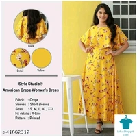 Product Name: *Charvi Fabulous Kurtis*Fabric: CrepeSleeve Length: Short SleevesPattern: PrintedCombo of: Single - Colour- Aquamarine, size- XL