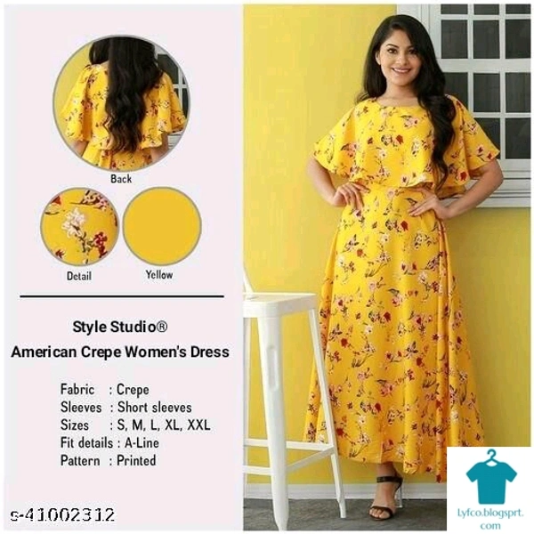 Product Name: *Charvi Fabulous Kurtis*Fabric: CrepeSleeve Length: Short SleevesPattern: PrintedCombo of: Single - Colour- Aquamarine, size- XL