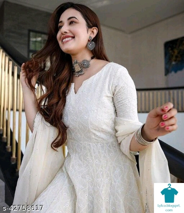 Product Name: *Aakarsha Refined Kurtis*Fabric: CottonSleeve Length: Three-Quarter SleevesPattern: ChikankariCombo of: Single - size- L ( Free size )