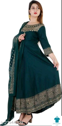 Product Name: *Trendy Rayon Women   Kurta Sets*Kurta Fabric: RayonBottomwear Fabric: No BottomwearFabric: RayonSet Type: Kurta With DupattaBottom Type: No BottomwearPattern: Printed - size- XXL