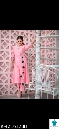 Product Name: *kurta with pant*Kurta Fabric: RayonBottomwear Fabric: RayonFabric: RayonSet Type: Kurta With BottomwearBottom Type: Pants - size- L