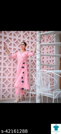 Product Name: *kurta with pant*Kurta Fabric: RayonBottomwear Fabric: RayonFabric: RayonSet Type: Kurta With BottomwearBottom Type: Pants - size- L