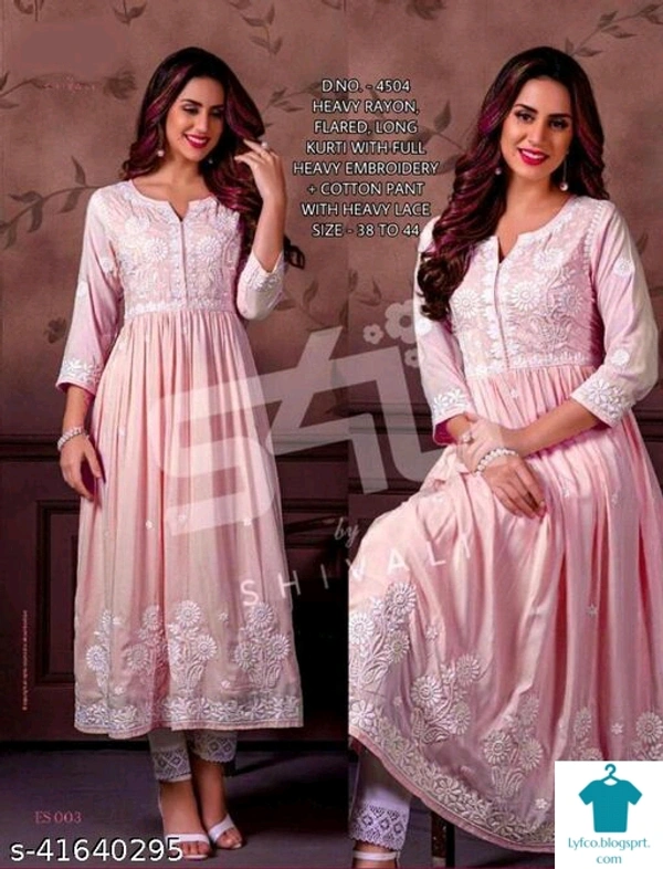 Product Name: *Charvi Pretty Women Kurta Sets*Kurta Fabric: Rayon SlubBottomwear Fabric: Rayon SlubFabric: Rayon SlubSet Type: Kurta With BottomwearBottom Type: Pants - size- XXL