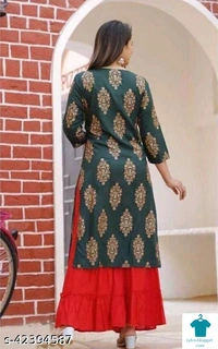 Product Name: *Alisha Attractive Women Kurta Sets*Kurta Fabric: RayonBottomwear Fabric: RayonFabric: RayonSet Type: Kurta With BottomwearBottom Type: Sharara - size- XXL