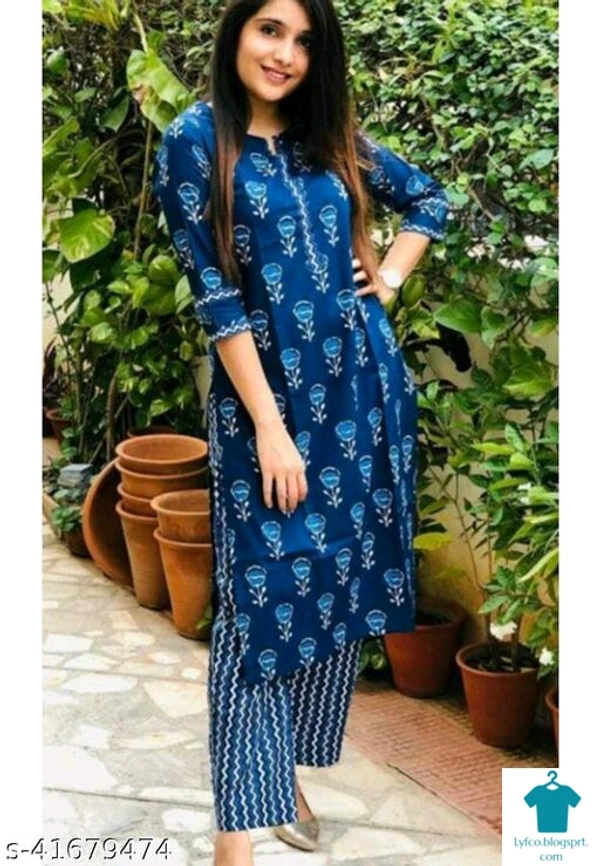 Product Name: *Adrika Drishya Women Kurta Sets*Kurta Fabric: RayonBottomwear Fabric: RayonFabric: RayonSleeve Length: Three-Quarter SleevesSet Type: Kurta With BottomwearBottom Type: PantsPattern: PrintedMultipack: Single - size- XXL