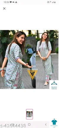 Product Name: *pinkvilla printed kurti with pant*Kurta Fabric: RayonBottomwear Fabric: RayonFabric: No DupattaSet Type: Kurta With BottomwearBottom Type: Pants - size- M