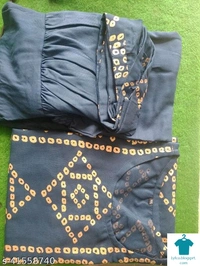 Product Name: *Kashvi Petite Women Kurta Sets*Kurta Fabric: RayonBottomwear Fabric: RayonFabric: No DupattaSleeve Length: Three-Quarter SleevesSet Type: Kurta With BottomwearBottom Type: SkirtPattern: PrintedMultipack: Single - size L