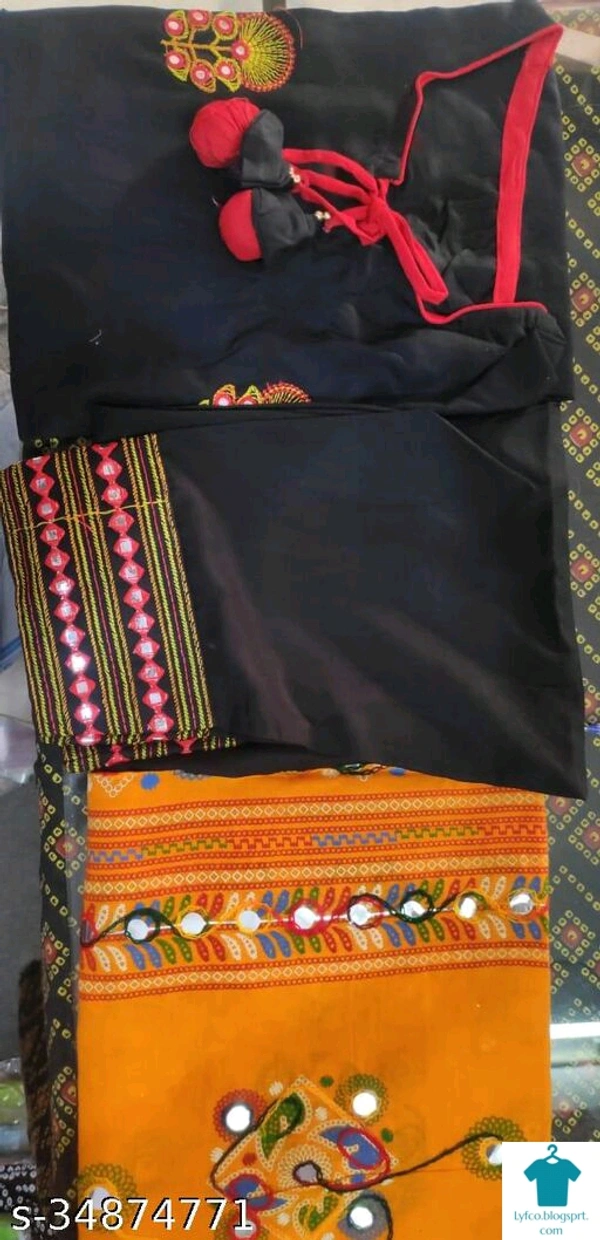 Product Name: *Wonmen Attractive Kurta with Pant and Cotton Dupatta 218*Kurta Fabric: RayonBottomwear Fabric: RayonFabric: RayonSleeve Length: Three-Quarter SleevesSet Type: Kurta With Dupatta And BottomwearBottom Type: PantsPattern: EmbroideredMultipack: Single - size- L