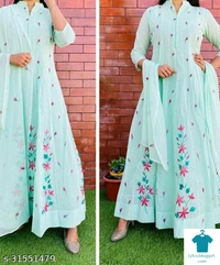 Product Name: *Latest Trending Kurta With Dupatta*Kurta Fabric: RayonBottomwear Fabric: No BottomwearFabric: RayonSleeve Length: Three-Quarter SleevesSet Type: Kurta With DupattaBottom Type: No BottomwearPattern: PrintedMultipack: Single - size- M