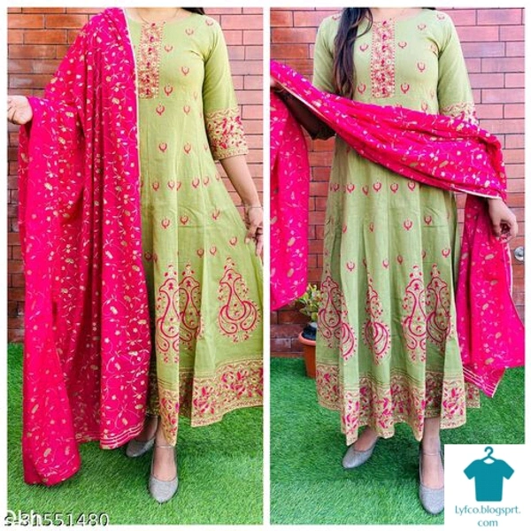 Product Name: *Latest Trending Kurta With Dupatta*Kurta Fabric: RayonBottomwear Fabric: No BottomwearFabric: RayonSleeve Length: Three-Quarter SleevesSet Type: Kurta With DupattaBottom Type: No BottomwearPattern: PrintedMultipack: Single - size- XXL