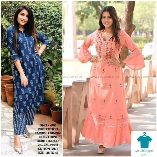 Product Name: *Aishani Refined Women Kurta Sets*Kurta Fabric: CottonBottomwear Fabric: CottonFabric: RayonSet Type: Kurta With BottomwearBottom Type: Pants - size- XL