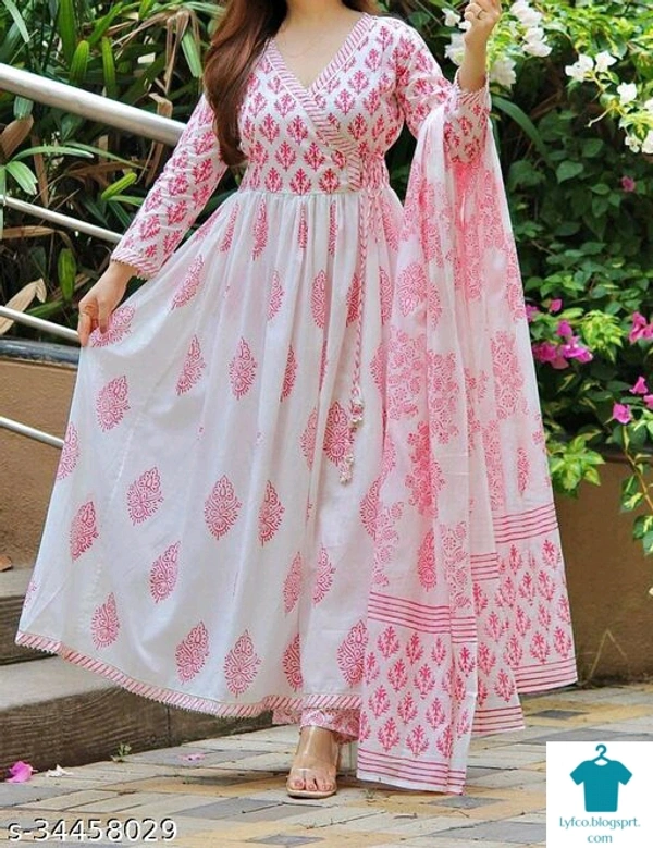 Product Name: *Trendy Drishya Women Kurta Sets*Kurta Fabric: RayonBottomwear Fabric: RayonFabric: RayonSleeve Length: Long SleevesSet Type: Kurta With Dupatta And BottomwearBottom Type: PantsPattern: PrintedMultipack: Single - size- M