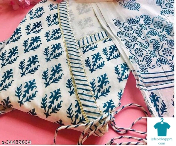 Product Name: *Aakarsha Alluring Women Kurta Sets*Kurta Fabric: RayonBottomwear Fabric: RayonFabric: RayonSleeve Length: Three-Quarter SleevesSet Type: Kurta With Dupatta And BottomwearBottom Type: PantsPattern: PrintedMultipack: Single - size- L