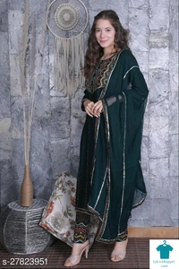 Product Name: *Jivika Refined Women Kurta Sets*Kurta Fabric: RayonBottomwear Fabric: RayonFabric: ChiffonSet Type: Kurta With Dupatta And BottomwearBottom Type: Pants - size- L