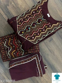 Product Name: *Jivika Refined Women Kurta Sets*Kurta Fabric: RayonBottomwear Fabric: RayonFabric: ChiffonSet Type: Kurta With Dupatta And BottomwearBottom Type: Pants - size- M