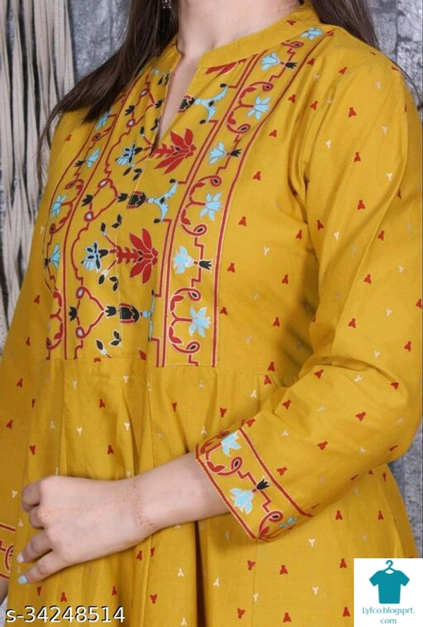 Product Name: *Adrika Petite Women Kurta Sets*Kurta Fabric: CottonBottomwear Fabric: CottonFabric: CottonSleeve Length: Three-Quarter SleevesSet Type: Kurta With Dupatta And BottomwearBottom Type: PantsPattern: EmbroideredMultipack: Single - size- XL