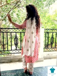 Product Name: *Jivika Ensemble Women Kurta Sets*Kurta Fabric: CottonBottomwear Fabric: CottonFabric: CottonSleeve Length: Long SleevesSet Type: Kurta With Dupatta And BottomwearBottom Type: PantsPattern: EmbroideredMultipack: Single - size- L