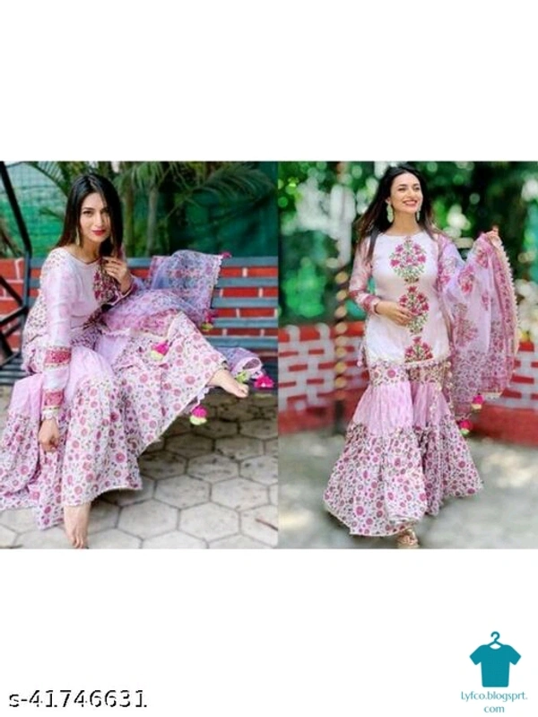 Product Name: *Aagyeyi Graceful Women Kurta Sets*Kurta Fabric: RayonBottomwear Fabric: CottonFabric: RayonSet Type: Kurta With BottomwearBottom Type: Sharara - size- XXXL