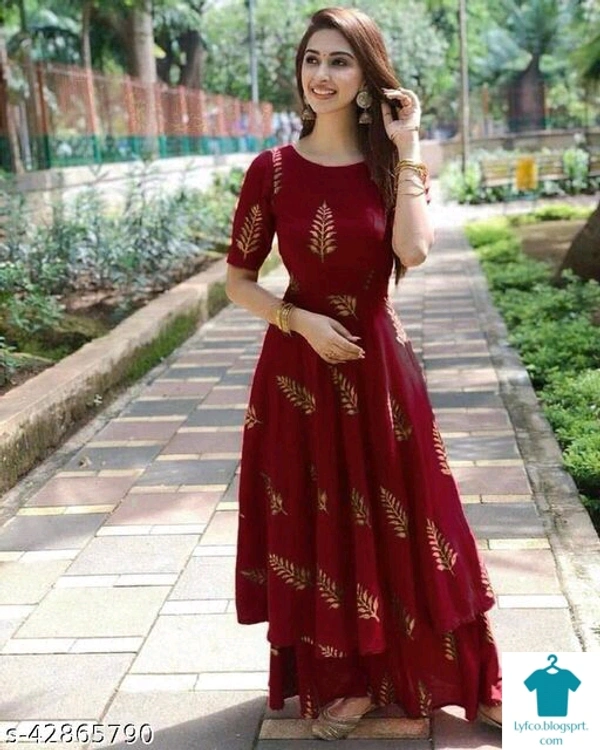 Product Name: *Alisha Graceful Women Kurta Sets*Kurta Fabric: RayonBottomwear Fabric: RayonFabric: RayonSet Type: Kurta With BottomwearBottom Type: Palazzos - size- M