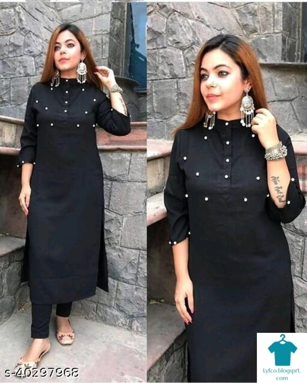 Product Name: *Rayon Printed  kurta with pant Set*Kurta Fabric: RayonBottomwear Fabric: RayonFabric: No DupattaSleeve Length: Three-Quarter SleevesSet Type: Kurta With BottomwearBottom Type: PantsPattern: EmbellishedMultipack: Single - size- XXL