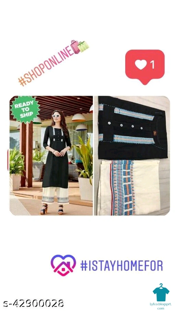 Product Name: *Abhisarika Ensemble Women Kurta Sets*Kurta Fabric: RayonBottomwear Fabric: RayonFabric: RayonSet Type: Kurta With BottomwearBottom Type: Palazzos - size- XXL