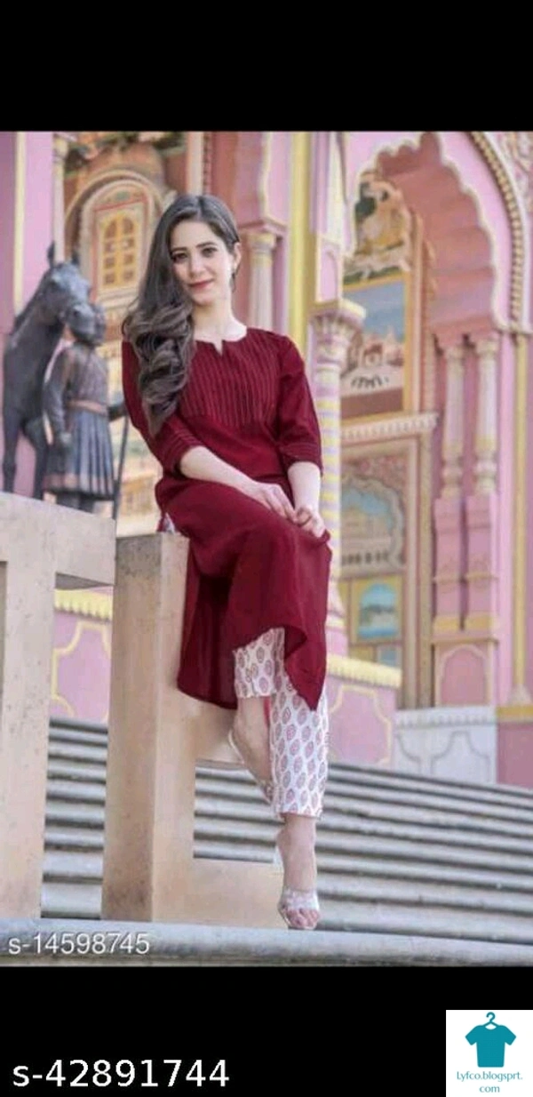 Product Name: *Trendy Pretty Women Kurta Sets*Kurta Fabric: RayonBottomwear Fabric: RayonFabric: RayonSleeve Length: Long SleevesSet Type: Kurta With BottomwearBottom Type: PalazzosPattern: EmbroideredMultipack: 2 Top - size- XL