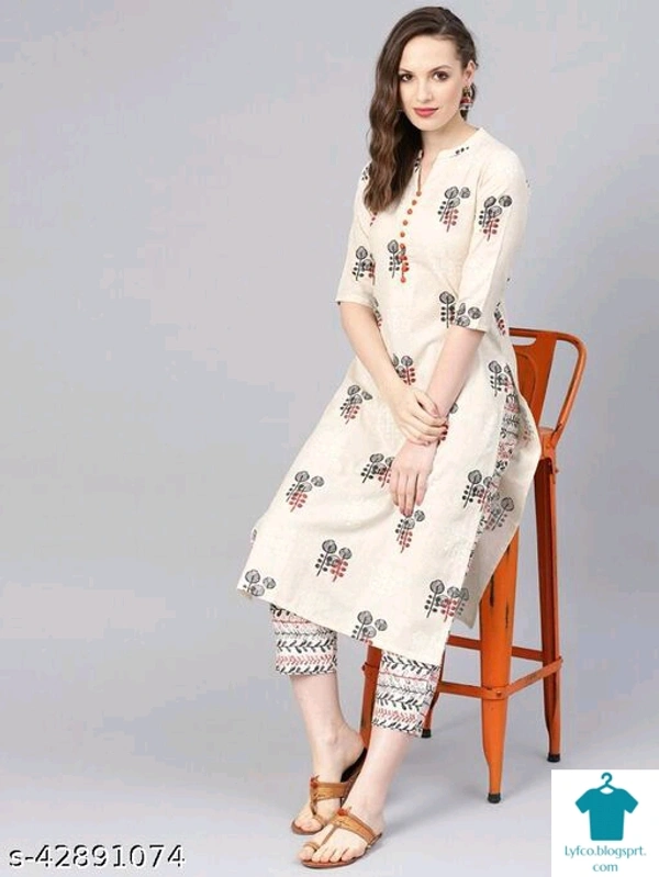 Product Name: *Charvi Graceful Women Kurta Sets*Kurta Fabric: RayonBottomwear Fabric: RayonFabric: RayonSet Type: Kurta With BottomwearBottom Type: Pants - size- L