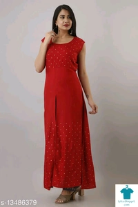 Product Name: *Front Slit Long Kurti with Palazzo*Kurta Fabric: RayonBottomwear Fabric: RayonFabric: RayonSet Type: Kurta With BottomwearBottom Type: PalazzosPattern: PrintedMultipack: Single - size- L