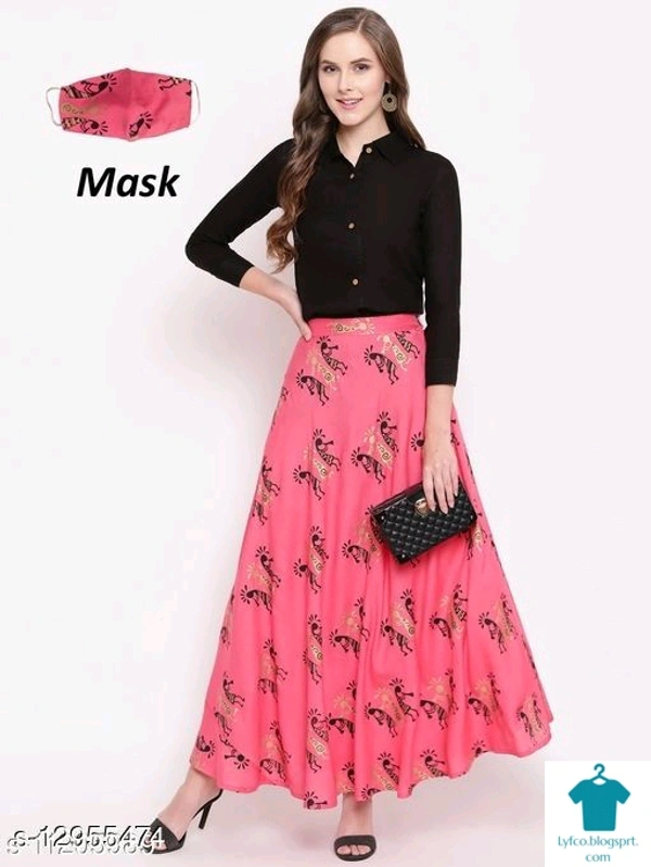 Product Name: *Women Rayon Embellished Crop Top Kurti With Skirt*Kurta Fabric: RayonBottomwear Fabric: RayonFabric: RayonSet Type: Kurta With BottomwearBottom Type: SkirtPattern: EmbellishedMultipack: Single - size- XXL