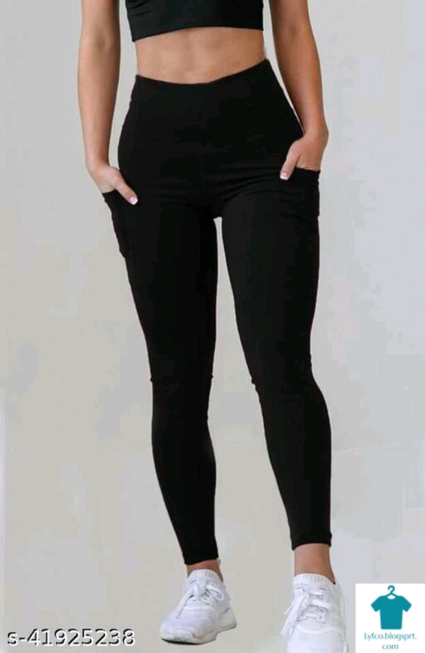 Product Name: *Women Printed Black Yoga Pants*Fabric: PolyesterPattern: SolidMultipack: 1 - size- 28