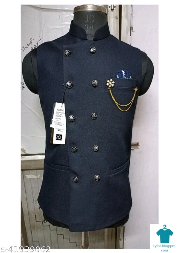 Product Name: *Mens Ethnic Jackets *Sleeve Length: Short SleevesPattern: CheckedCombo of: Single - size- M