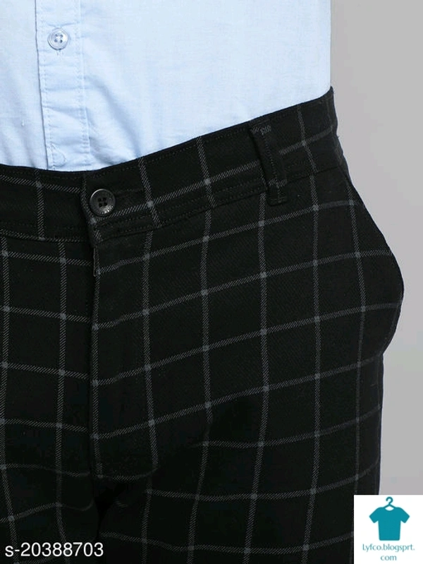 Product Name: *Majestic Man Cotton Lycra Blend Checked Slim Fit Trouser*Fabric: Cotton BlendPattern: CheckedMultipack: 1 - size- 30