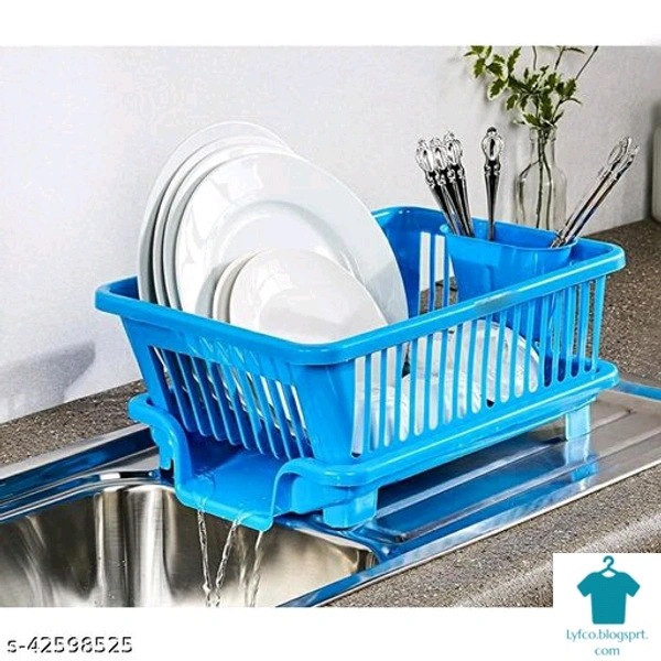 Product Name: *BHOJAL 3 in 1 Durable Plastic Kitchen Sink Dish Drying Drainer Rack Holder Basket Organizer with Tray Utensils Tools Cutlery (Blue Color)- Pack of 1.*Material: Plastic - size- Product Breadth: 30 CmProduct Height: 20 CmProduct Length: 44 CmPack Of: Pack Of 1